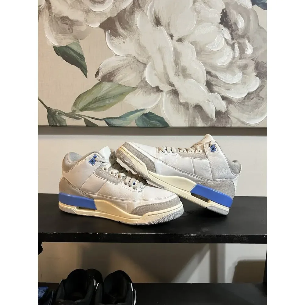 Size 8 - Air Jordan 3 Retro Lucky Shorts UNC Blue 100% Authentic